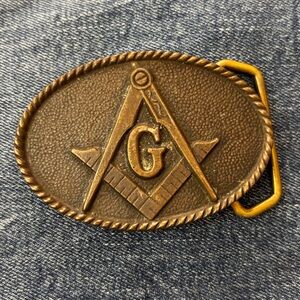 Vintage 1978 Masonic Masons BTS Brass Belt Buckle